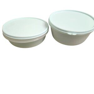 Tupperware Round Storage Bowl Set With Lids 1.5L & 1L Capacity BPA-Free Plastic